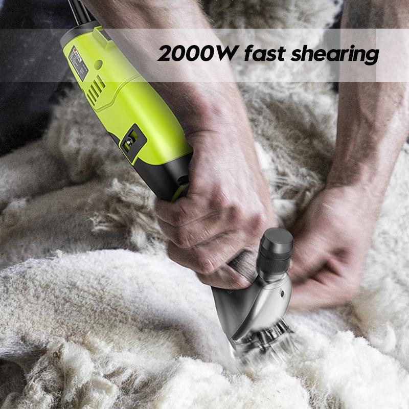 2000W 6 Speed Electric Wool Shears Goat Sheep Pet Hair Clipper Shaver Animal Trimmer Shearing Supplies Farm Cutting 220V