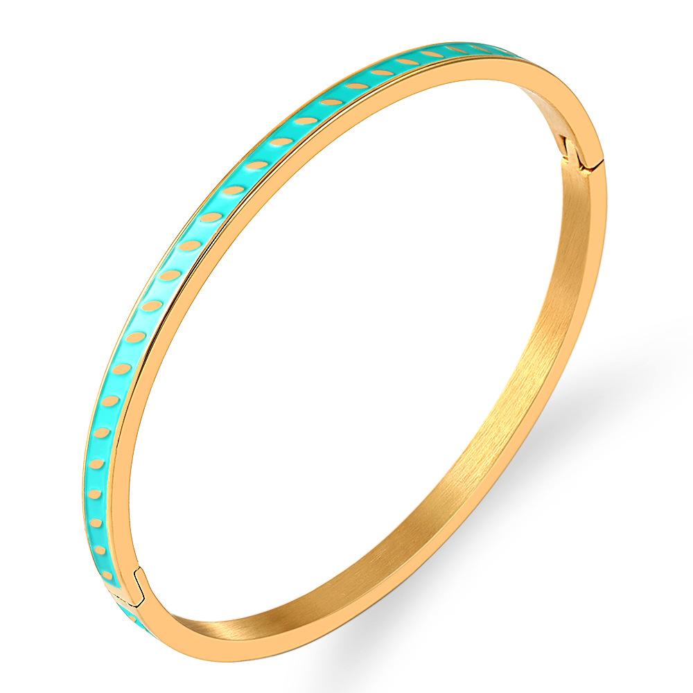 European and American Color Bracelet, Wavy Buckle Titanium Epoxy Bracelet Female 2026 18CM