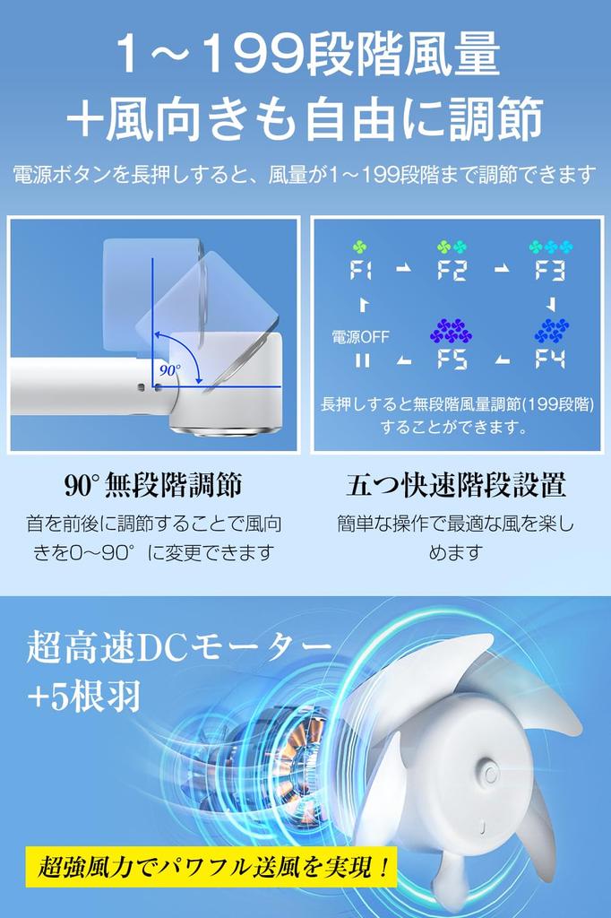 Innovation Portable Fan with Cooling Stepless Airflow Instant Cooling To Neck Mini Desk Handheld USB 6800mAh High LED Stand 5 Low Perfect for Watching