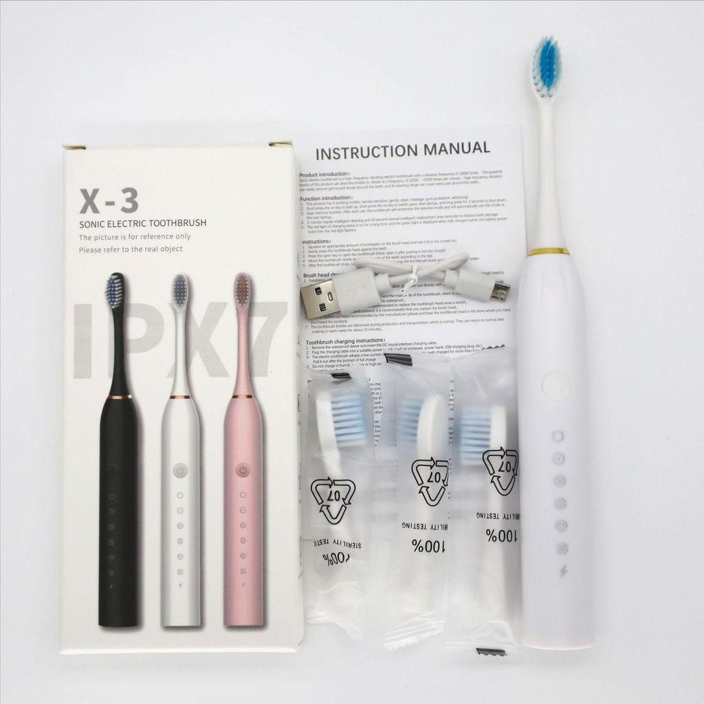 Universal Electric Toothbrush Set: Soft Bristle, Portable, for Adults & Children