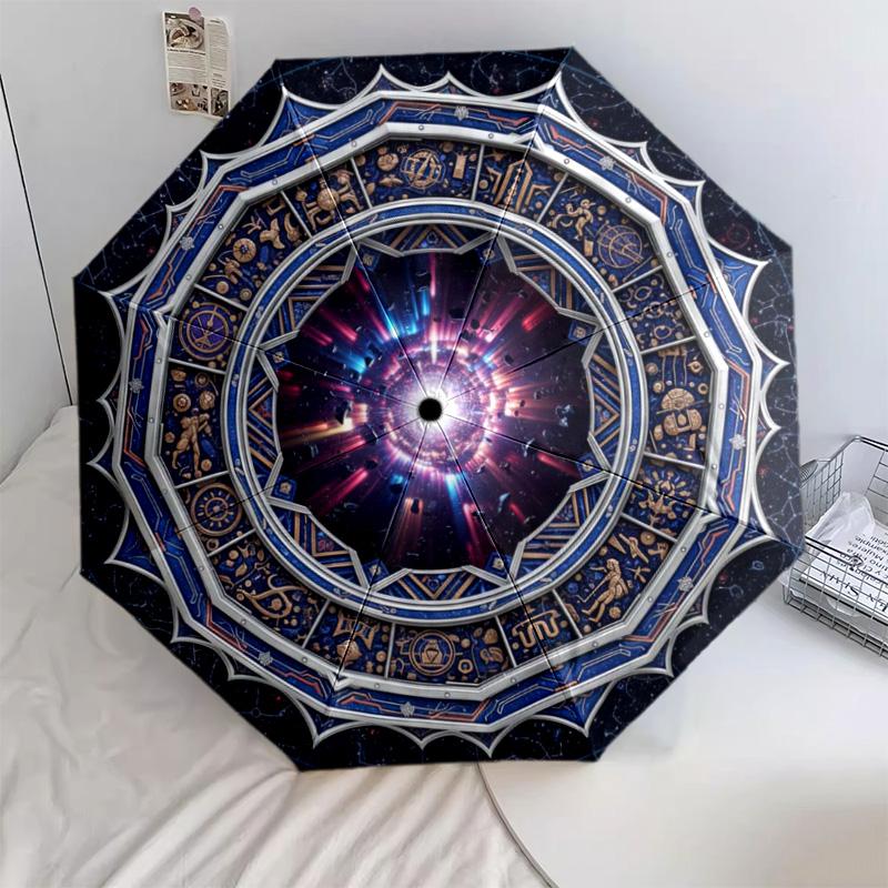 

1 PC Automatic Folding Umbrella - Cartoon Pattern, Portable & Foldable Design with 39 Ribs, Christmas Birthday Gifts