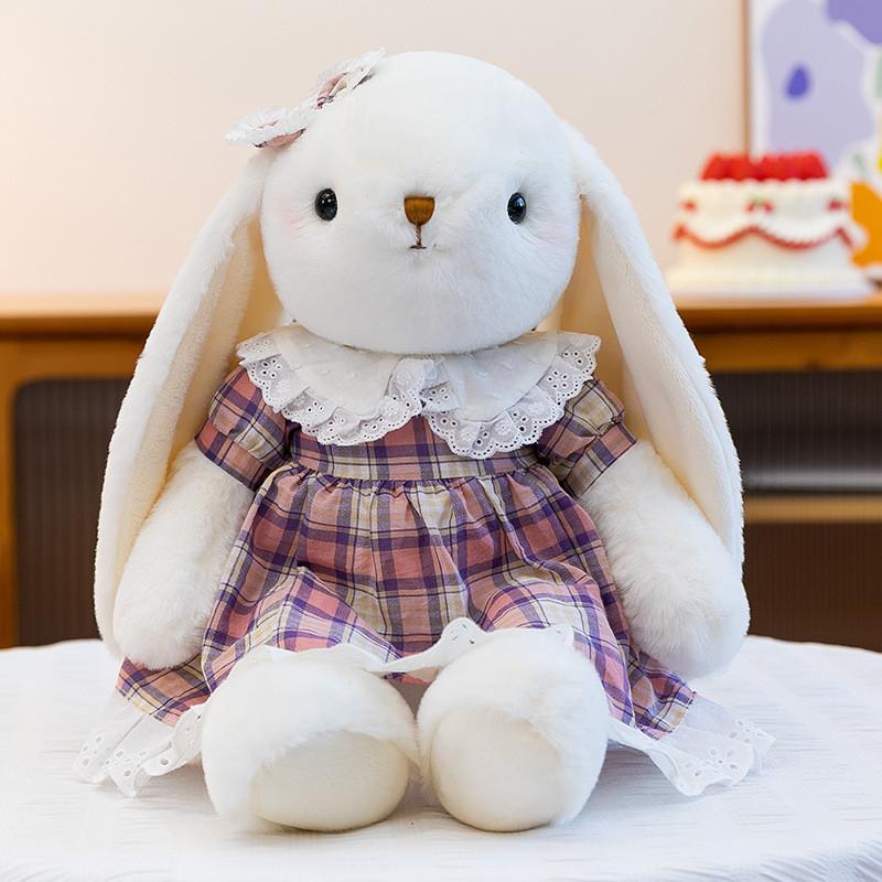 Plush Bunny Doll With Short Pile Fabric For Kids And Teens Gift
