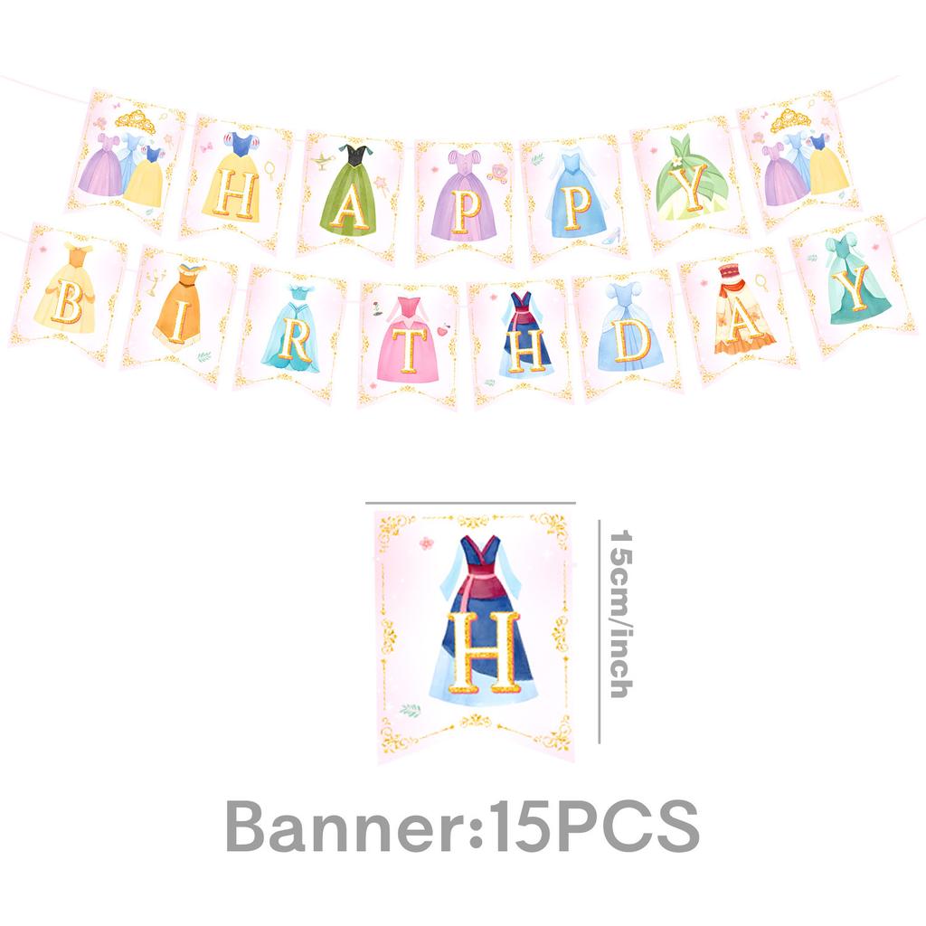 Princess Dress Theme Party Supplies Birthday Decoration Princess Party Decoration Party Arrangement Tableware