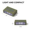 LEXON Mini Reversible LCD Alarm Clock Flip Mini Black USB-TypeC Charging3 Brightness LevelsTouch Sensor Snooze Light
