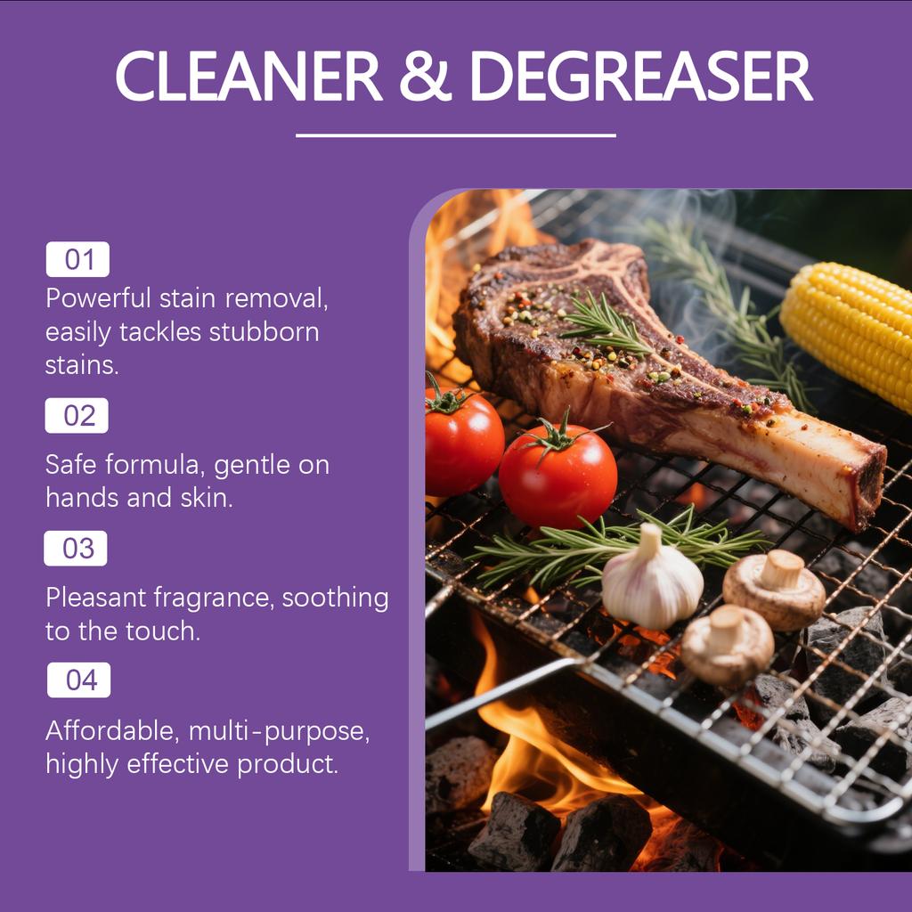 Barbecue Grill and Pan Cleaner Powerful Cleaning Solution for Removing Stubborn Grease and Burnt-On Residue From Grills and Pans