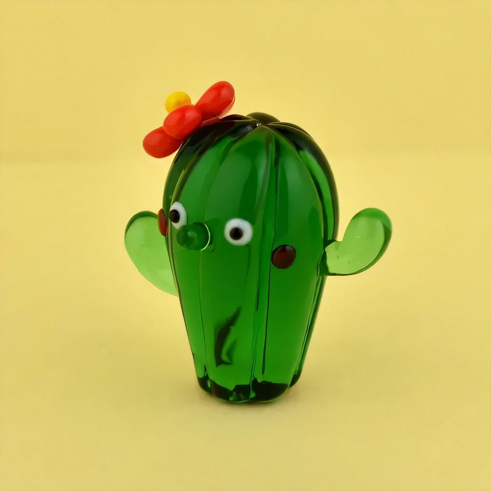 Cute handmade glass Miss Cactus by Fourcart