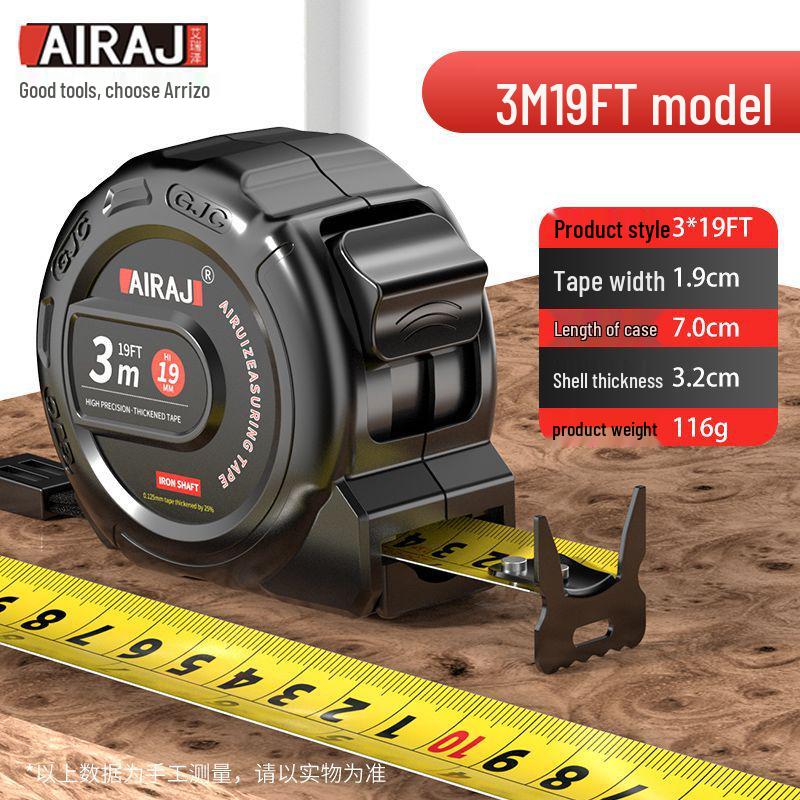 High-Precision 5m/10m Double-Sided Fluorescent Tape Measure - Wear-Resistant, Hardened Steel Ruler for Household Use