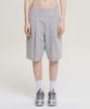 Leijibi One-Pleat Giant Fit Fresh Bermuda Pants W Melange Grey