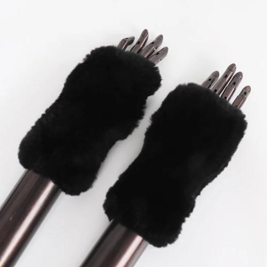 New Arrival Female Natural Rabbit Fur Gloves Knitted Warm Real Rex Rabbit Fur Mittens Women Winter Outdoor Rex Rabbit Fur Gloves