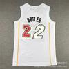 Camisa de Basquete Masculina Jimmy Butler 22 Miami Heat Costurada Roupa de Fã Roupa Esportiva Top Atlético Respirável