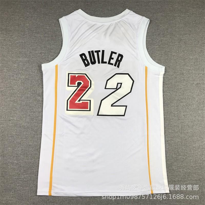 Camisa de Basquete Masculina Jimmy Butler 22 Miami Heat Costurada Roupa de Fã Roupa Esportiva Top Atlético Respirável