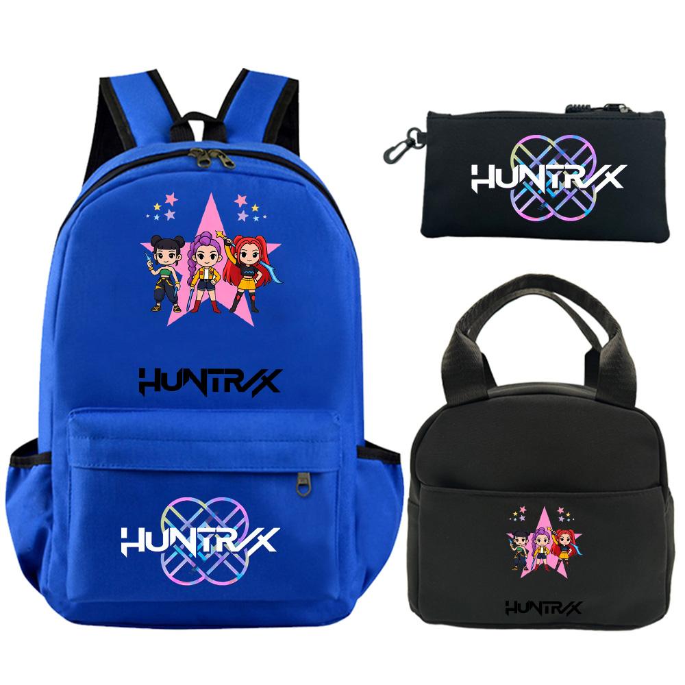 3Pcs/set Anime Demon Hunters Printed Backpack with Shoulder Bag Pencil Case for Student Boy Girl Schoolbag Large Capacity Waterproof Bookbag