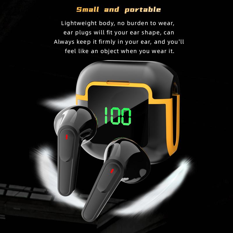 PRO90 Bluetooth 5.3 Headphones TWS Wireless Earphones with LED Display Stereo Headset Touch Control Earbuds Noise Reduction