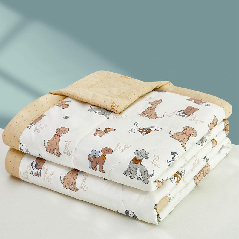 Summer Cool Cotton Quilt: Lightweight, Printed, for Double or Single Bedding