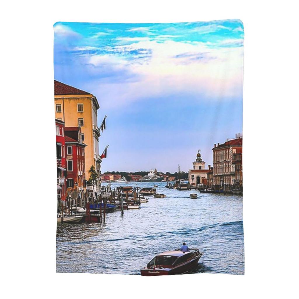 Venice Grand Canal Blanket Soft Warm Flannel Throw Blanket Plush for Bed Living room Picnic Travel Home Couch