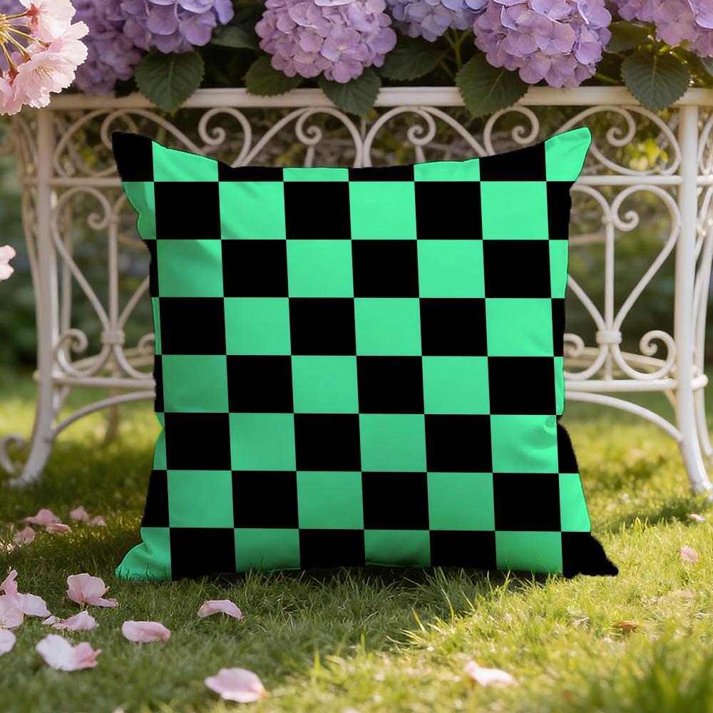 Black White Checkerboard Cushion Cover Home & Car Dual-Scene Pillow Cover: Reversible for Premium Comfort