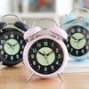 Classical Double Bells Metal Alarm Clock Quiet Nonticking Bright Night Lamp Dials Bedroom Clock for Heavy Sleepers