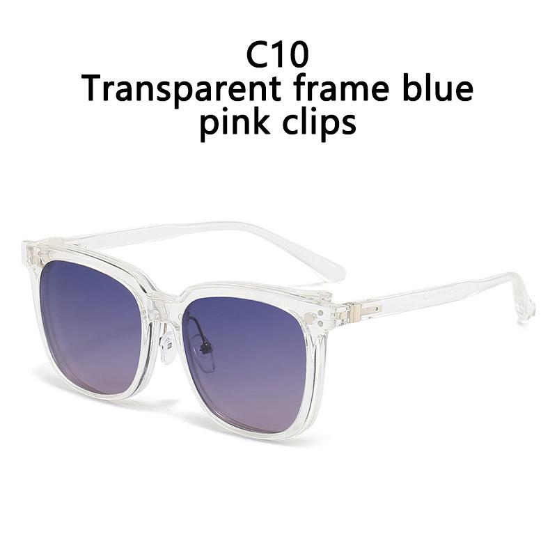 

2 In 1 Clip On Glasses Transparent Frame Women Brand Design Polarized Clips Sunglasses Men Prescription Eyeglasses SHOW AS PICTURE