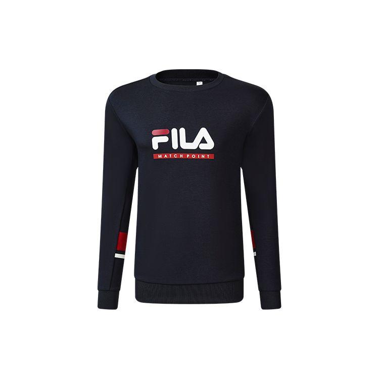

FILA Athletics Loose Letter Logo Printed Sports Knit Pullover Sweatshirt Men sweatshirt Dark-Blue A11M233202FNV XL