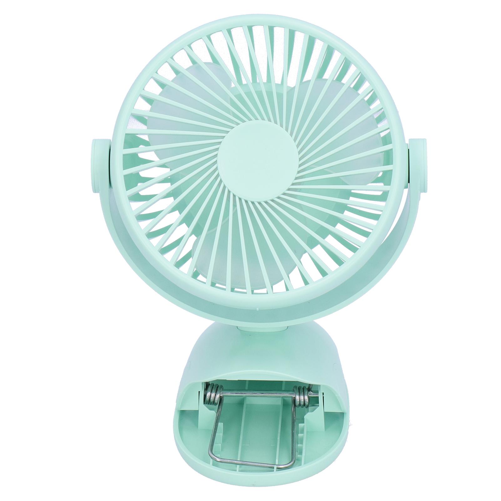USB Mini Clip Fan Strong Wind 3 Blade Rechargeable 4 Gears Desktop Cooling Fan Cooler