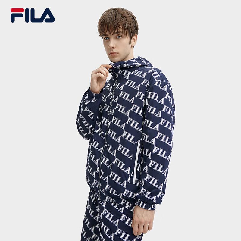 FILA Men s Monogram Hooded Woven Jacket XL