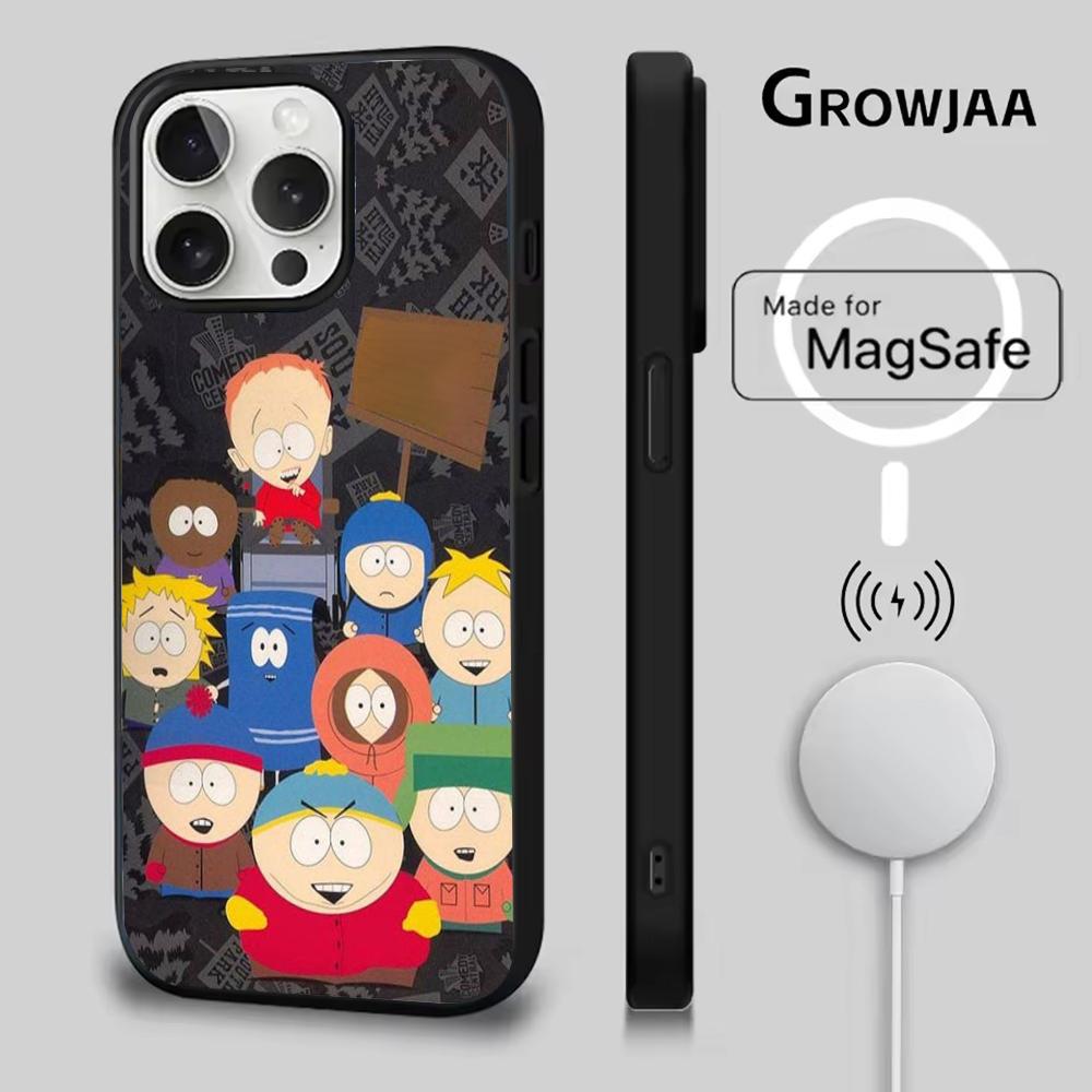 

Мультяшний кумедний чохол для телефону South Park Для iPhone 16e,16,15,14,13,12,11,Plus,Pro,Max,Mini Магнітна бездротова зарядка Magsafe iPhone14