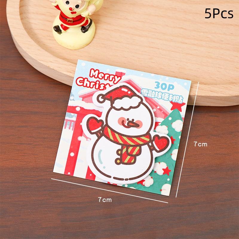 5/10Pcs Cute Cartoon Christmas Message Sticky Note Kawaii Student Stationery Memo Pad Post-It School Supplies Christmas Gifts