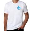 Quebec France blue fleur de lys modern style PQ Qc Royal french francais on white background TShirt