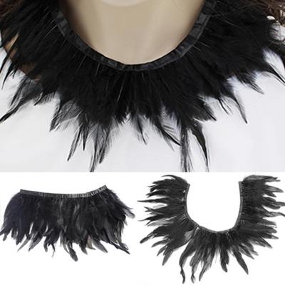 Handmade Black Feather Neck Collar Wrap Cape Poncho Party Evening Dress Cloth
