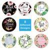 Round Floral Thank You Stickers Scrapbook for Package Seal Labels Sticker Decoration Wedding Sticker