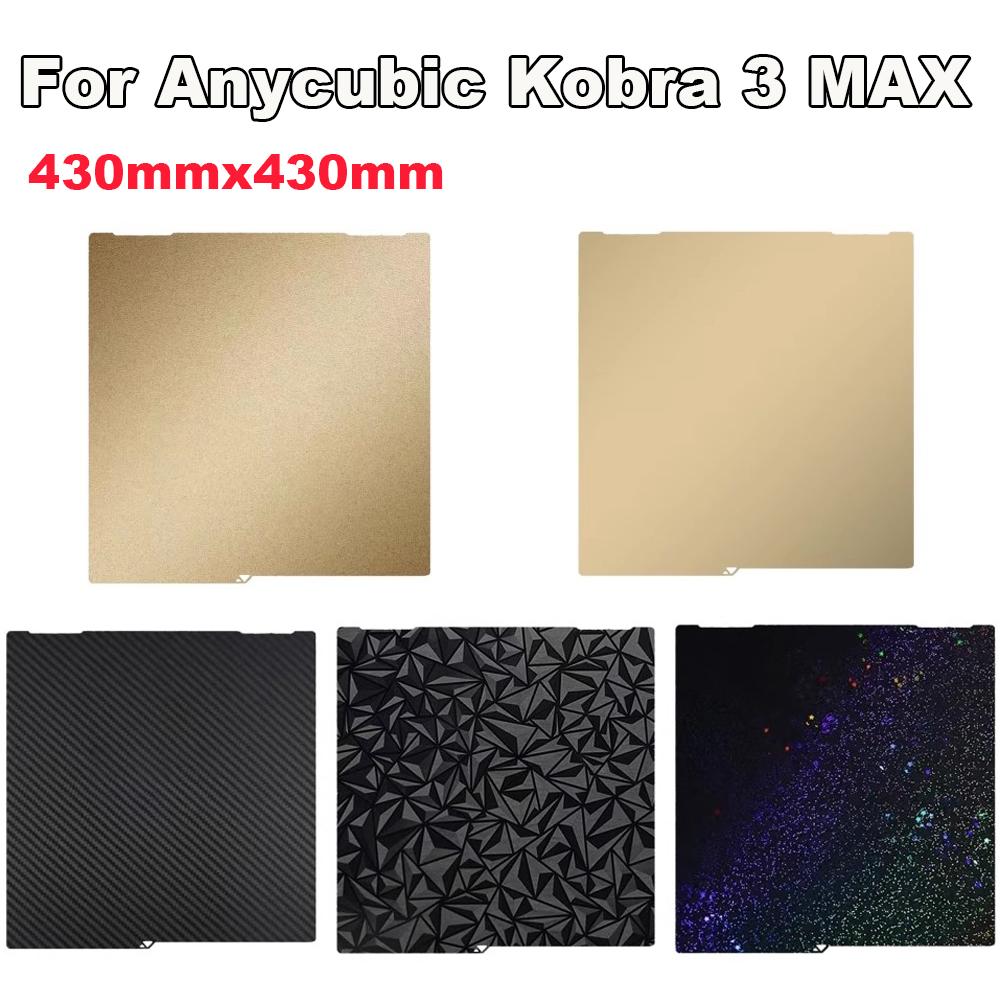 Double Side Spring Steel Sheet PEY PEO PET PEI For Anycubic Kobra 3 Max 3D Printer Hotbed PEI Build Plate For K3 Max Kobra 3 Max