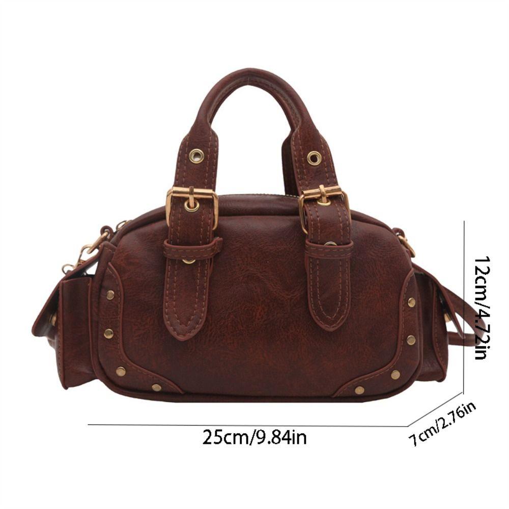 Pu Leather Vintage Underarm Bag Spicy Girl Locomotive Pack Punk Armpit Bag  Girls