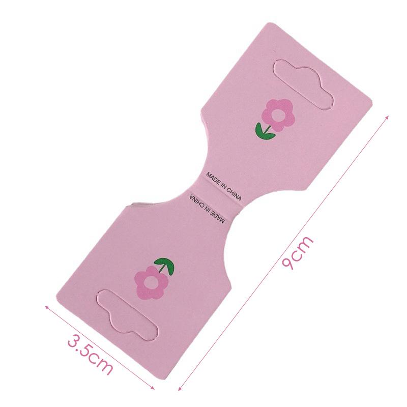 50Pcs Pink Flower Fold Packing Cardboard For Handmade Necklace Bracelet Headwear Hairband Display Cards Retail Hanging Labels