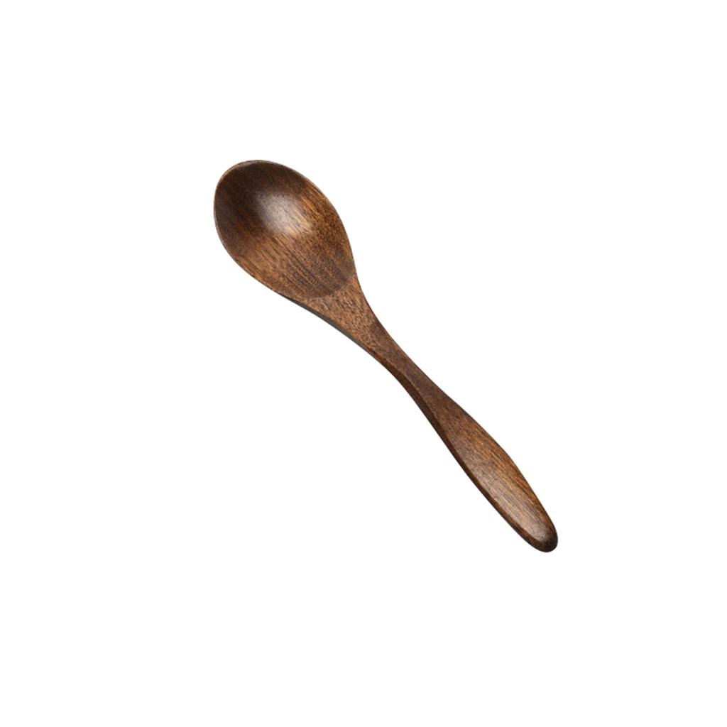 Japanese Wooden Spoon Long Handle Ramen Spoon Baby Eating Spoon Drinking Porridge Spoon Household Wood Tableware Round Spoon