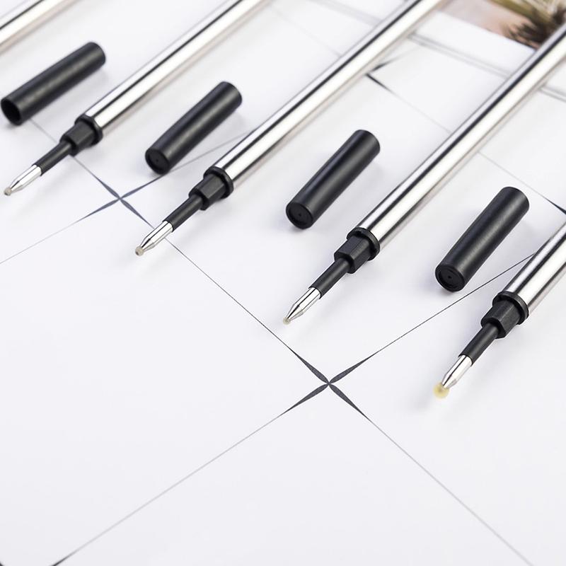 5Pcs Metal Refills 0.5Mm Blue Black Ink For Ballpoint Pens Gel Pen Replacement