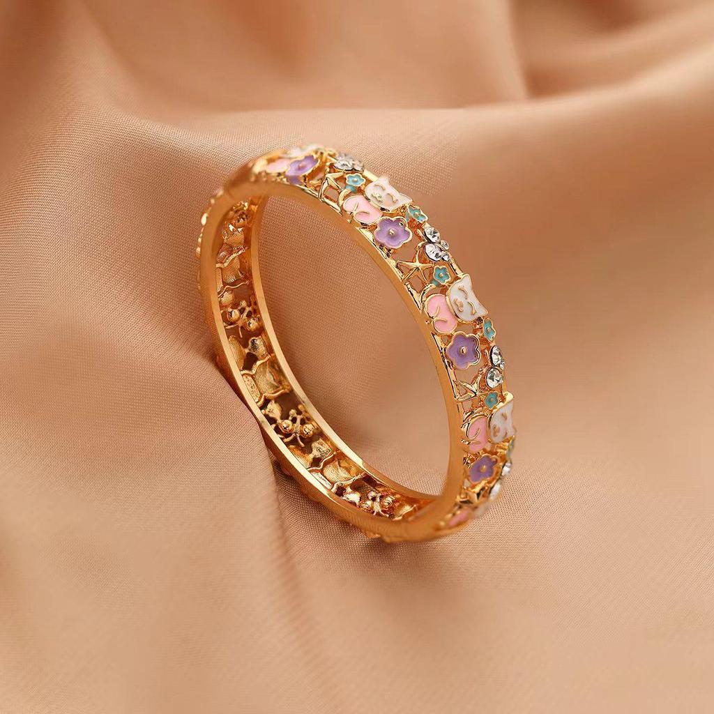 Widney Peking Cloisonné Detský Otvorený Diamantový Náramok - Darček v Národnom Štýle