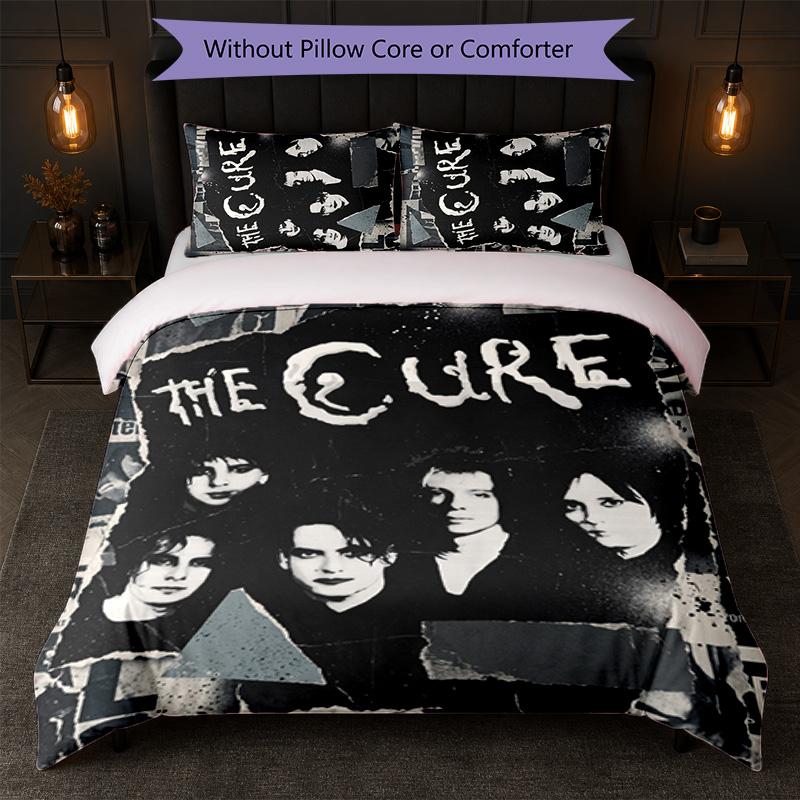 The Cure Print 3Pcs Bedding Set Duvet Cover With Two Pillowcases Soft Bed Linen For Household Bedroom