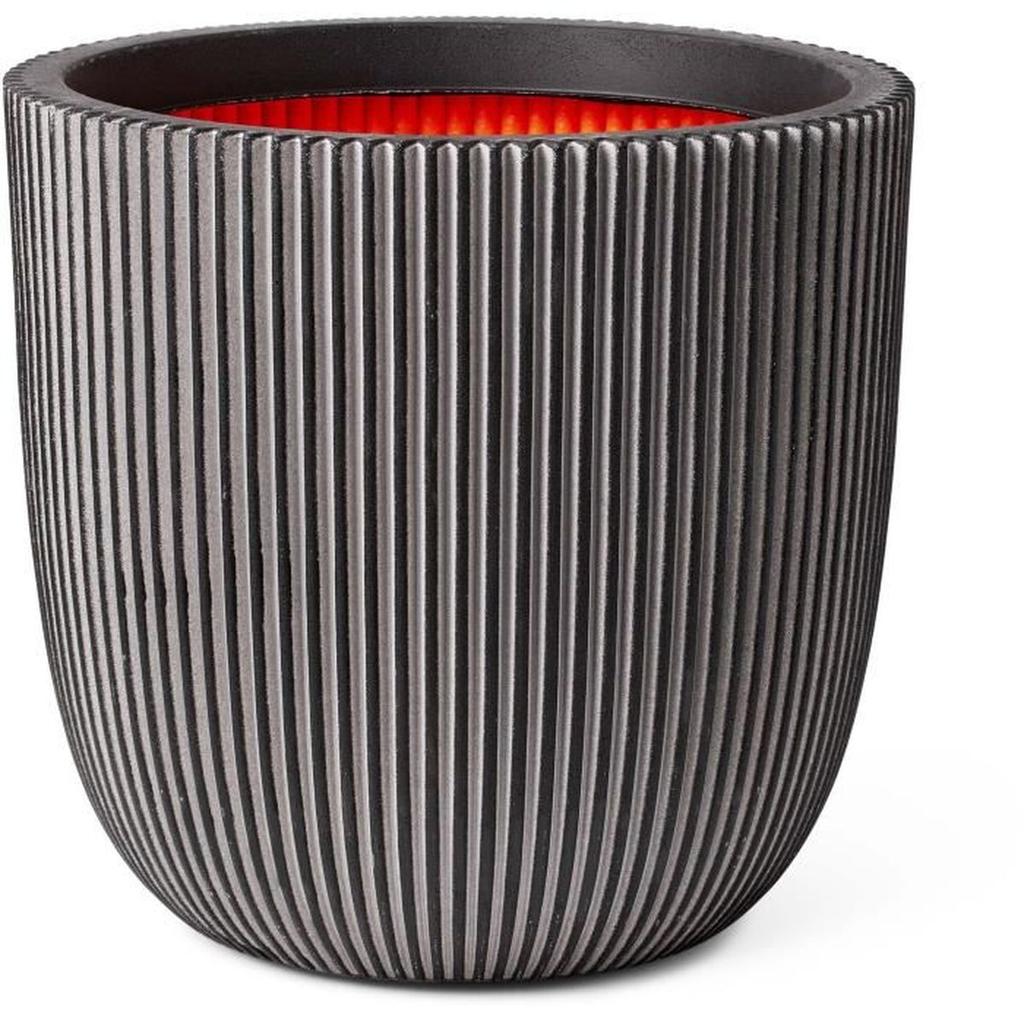 CAPI EUROPE Pot de fleurs boule GROOVE NL - 43x41 cm - Anthracite