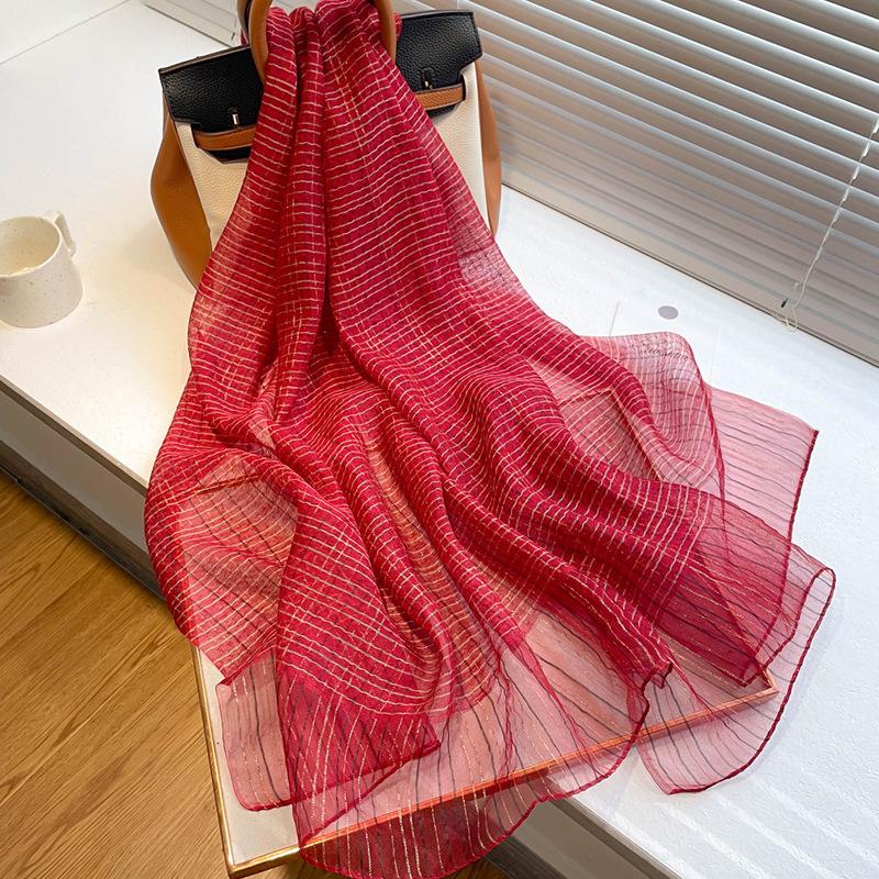 Plaid silk wool scarf women hijab for ladies pashmina shawls and wraps New Foulard Bandana Bufanda Blanket Scarves