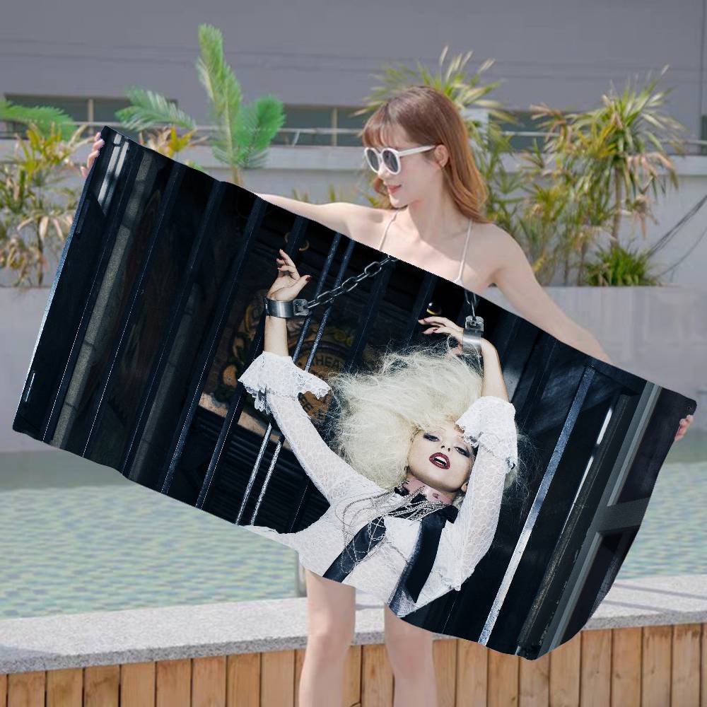 Singer L-Lady G-Gaga Big Microfiber Beach Towels Quick Dry Towel Sand Beach Towels Pool Towel for Travel Swim Pool Yoga