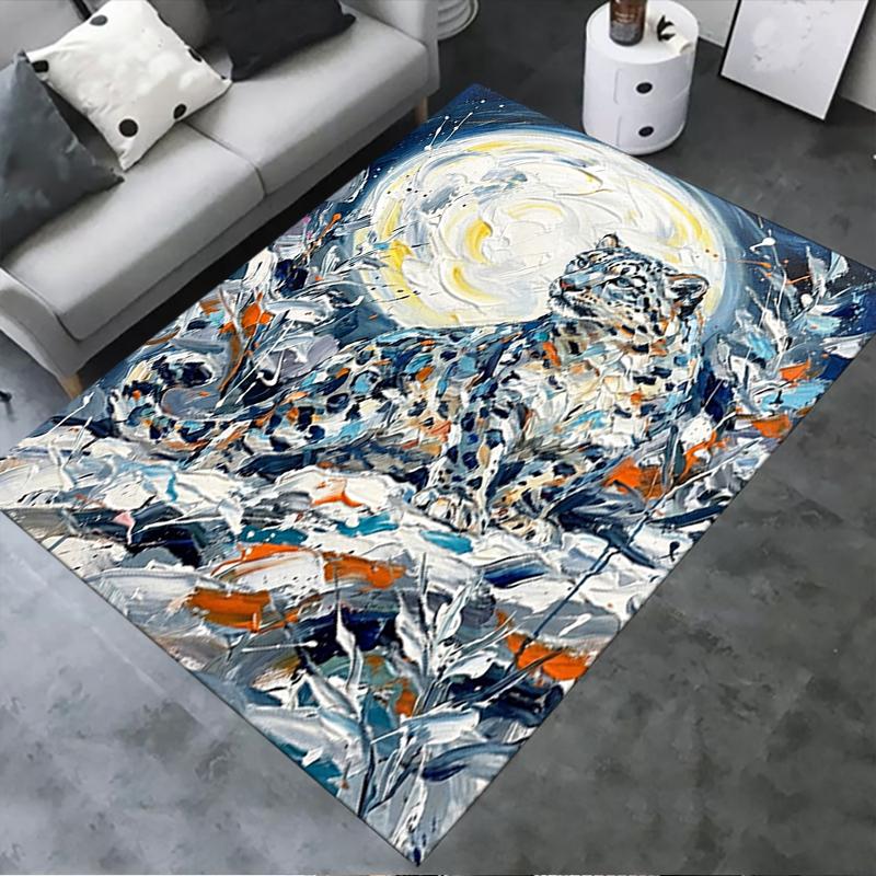 2025 New Snow Leopard Animal Carpet Rug for Living Room Bedroom Home Sofa Decoration,Kids play Non-slip Floor Mat114