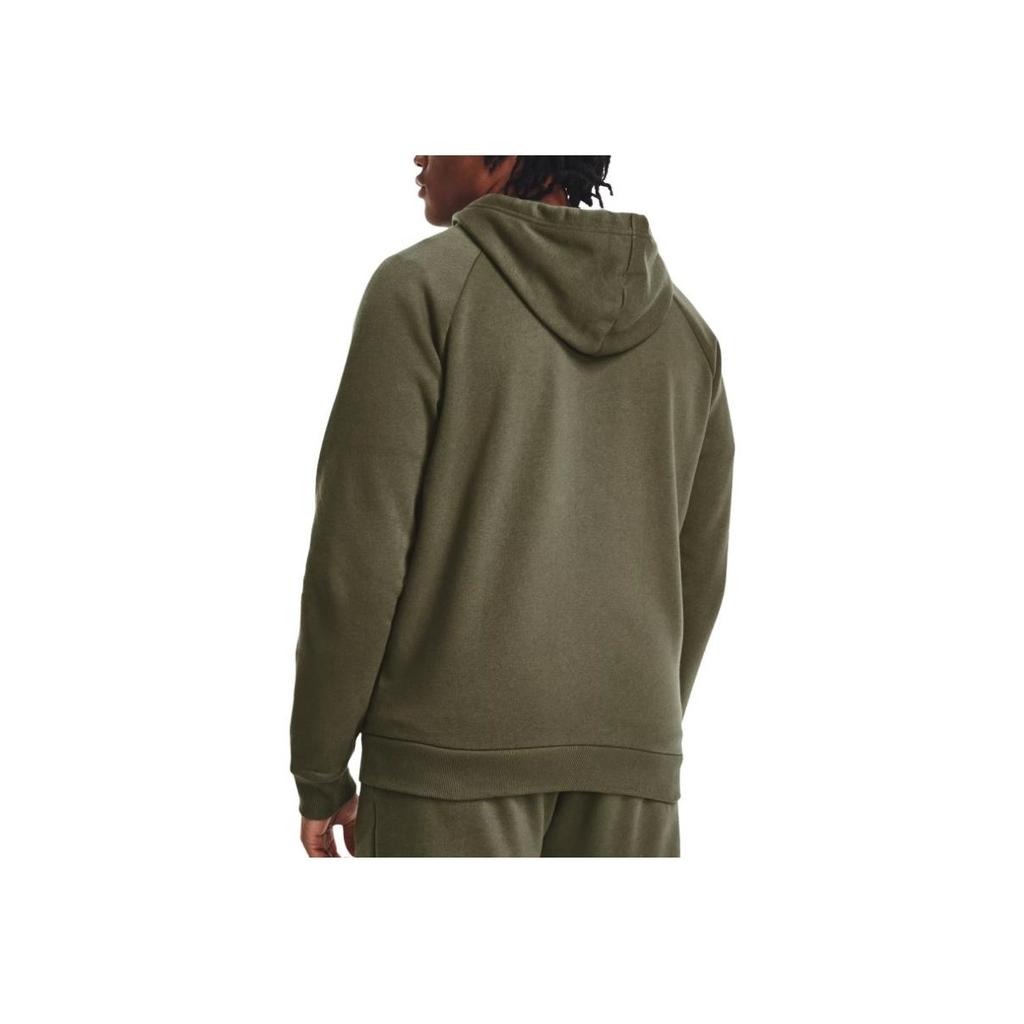 Under Armour Rival Fleece Full-Zip Hoodie Logo Print Men Hoodies Military-Green 1379767-390