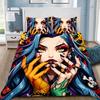 Exquisite 3D Arcane Jinx Wallpaper Game Wild Rift Print Bedding Set Duvet Cover Comforter Bed Youth Girls Boys Gift