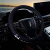 Car Steering Wheel Cover D-Shaped Handlebar Cover Summer Breathable Non-Slip Sweat-Absorbent Linen All-Season Universal Cartoon Cute for Women