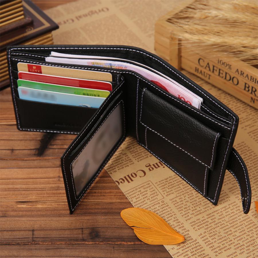 Retro PU Leather Men's Wallet with Zipper & Buckle Card Holder and Coin Purse