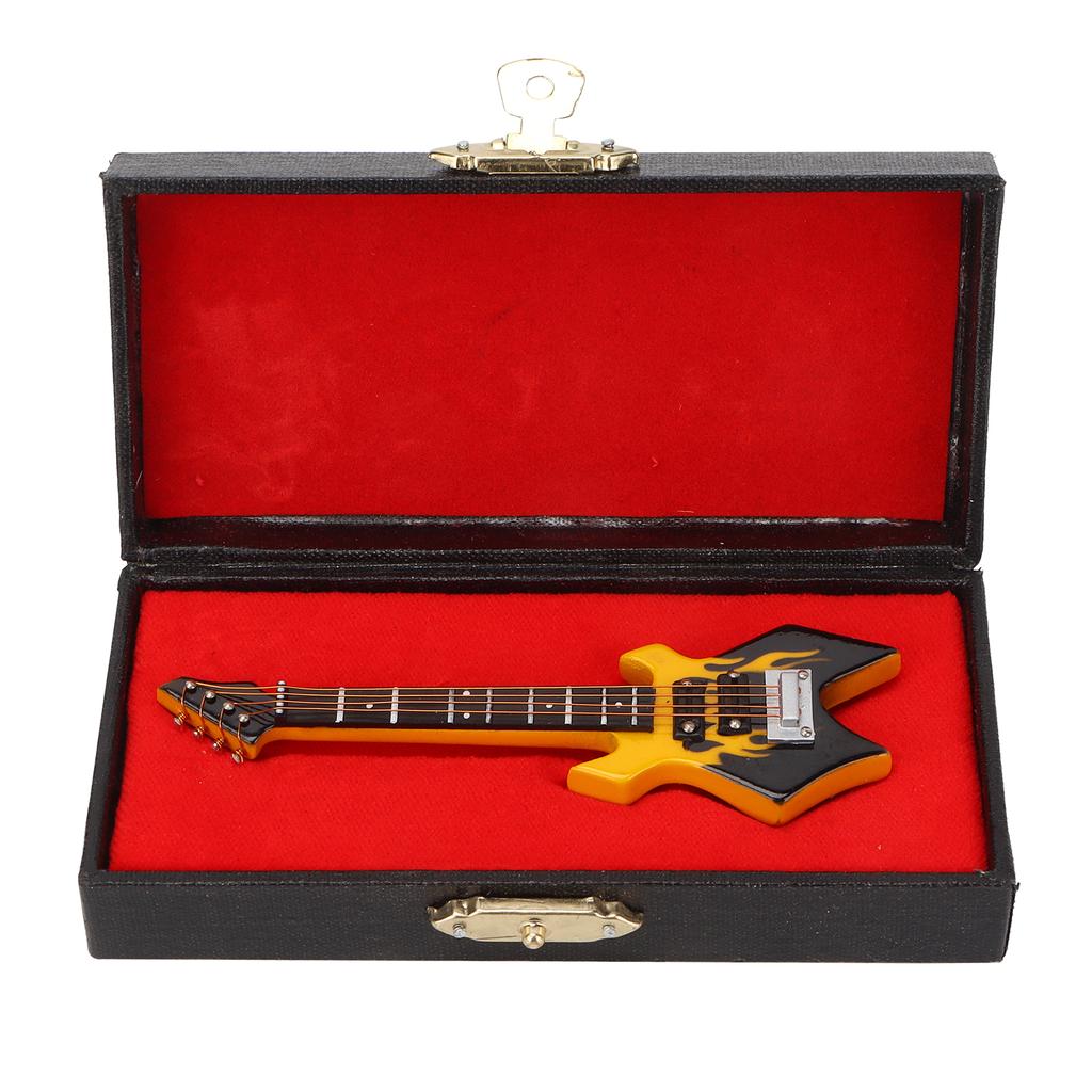 Bass Model Miniature Wooden Simulation Guitar Model Musical Instrument Ornaments