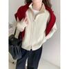 Korean Autumn/Winter Double Zipper Stand Collar Knit Cardigan - Women's Loose Fit, Slimming, High-End Sweater