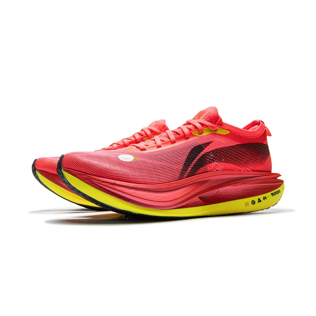 Li Ning Feidian 5 Elite Professional Cushioning Running Shoes Men Running Shoes Fluorescent-Begonia-Red ARMV003-16