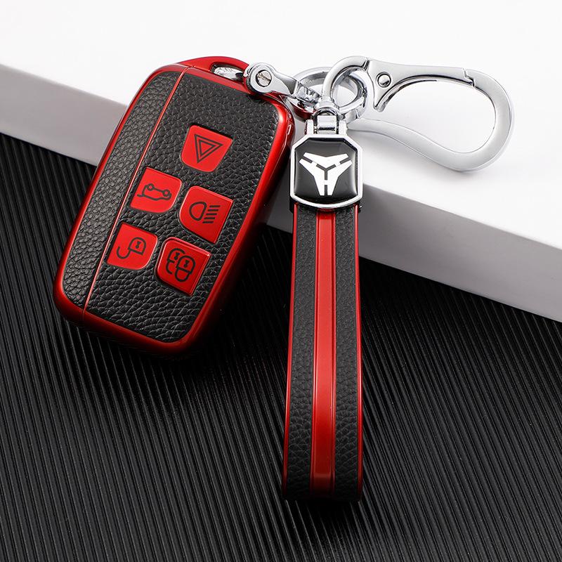 Compatible Leather Car Key Cases for Luhu, JB Range Rover Sport, Velar, Evoque, Discovery 4, and Divine Sport 5.