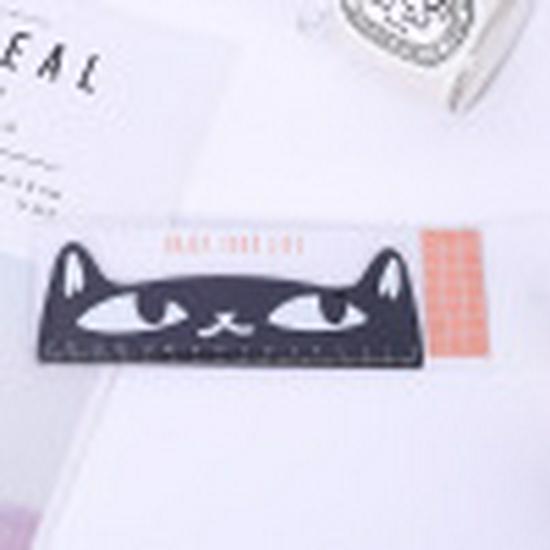 Korean Cartoon Cat Wooden Stationery Ruler - 15cm Cute, Colorful, and Creative for Students and Drawing Journals